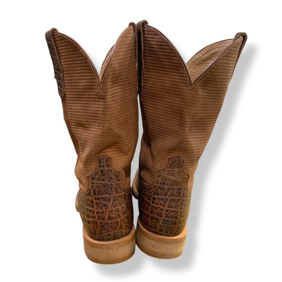 Twisted X Men’s Work Boot Cognac Elephant Print Steel Toe 10 EE Durable Western - Picture 4 of 10